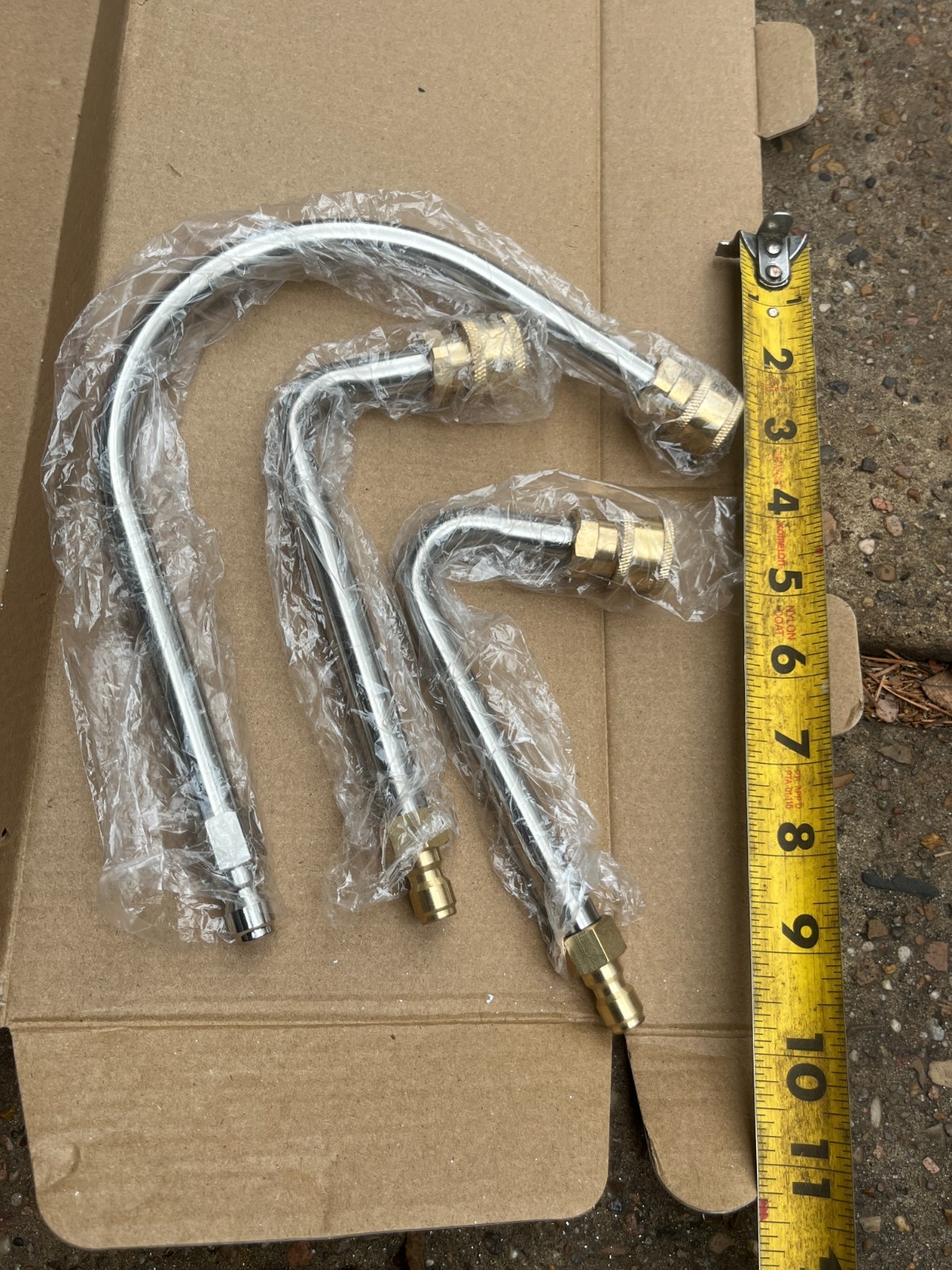 3x Pressure Washer Gun Curved Extension Wand Lance Gutter Cleaner 1/4 Quick Conn