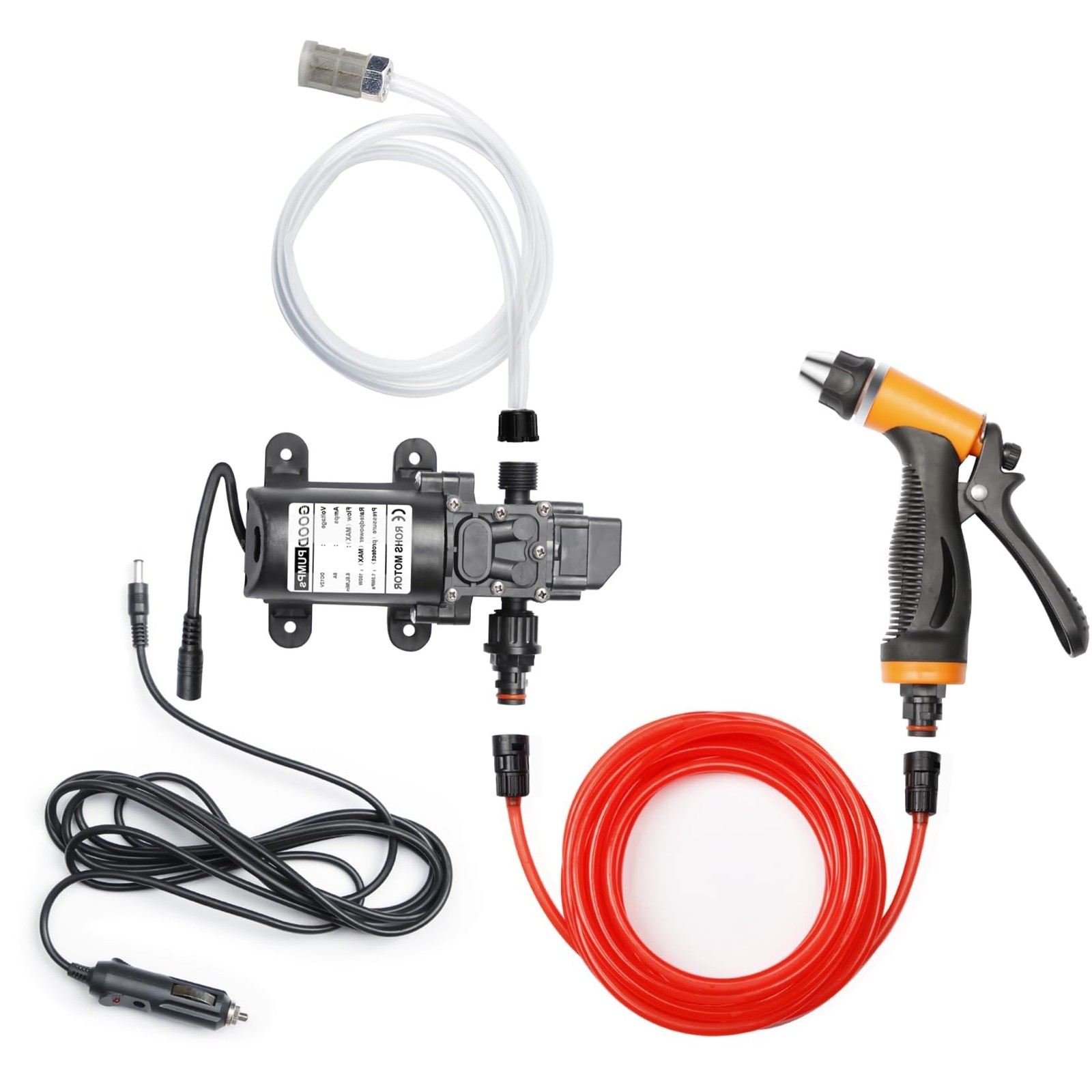 Portable Intelligent Electric Pressure Washer Pump 100W 160 PSI 12V Portable …