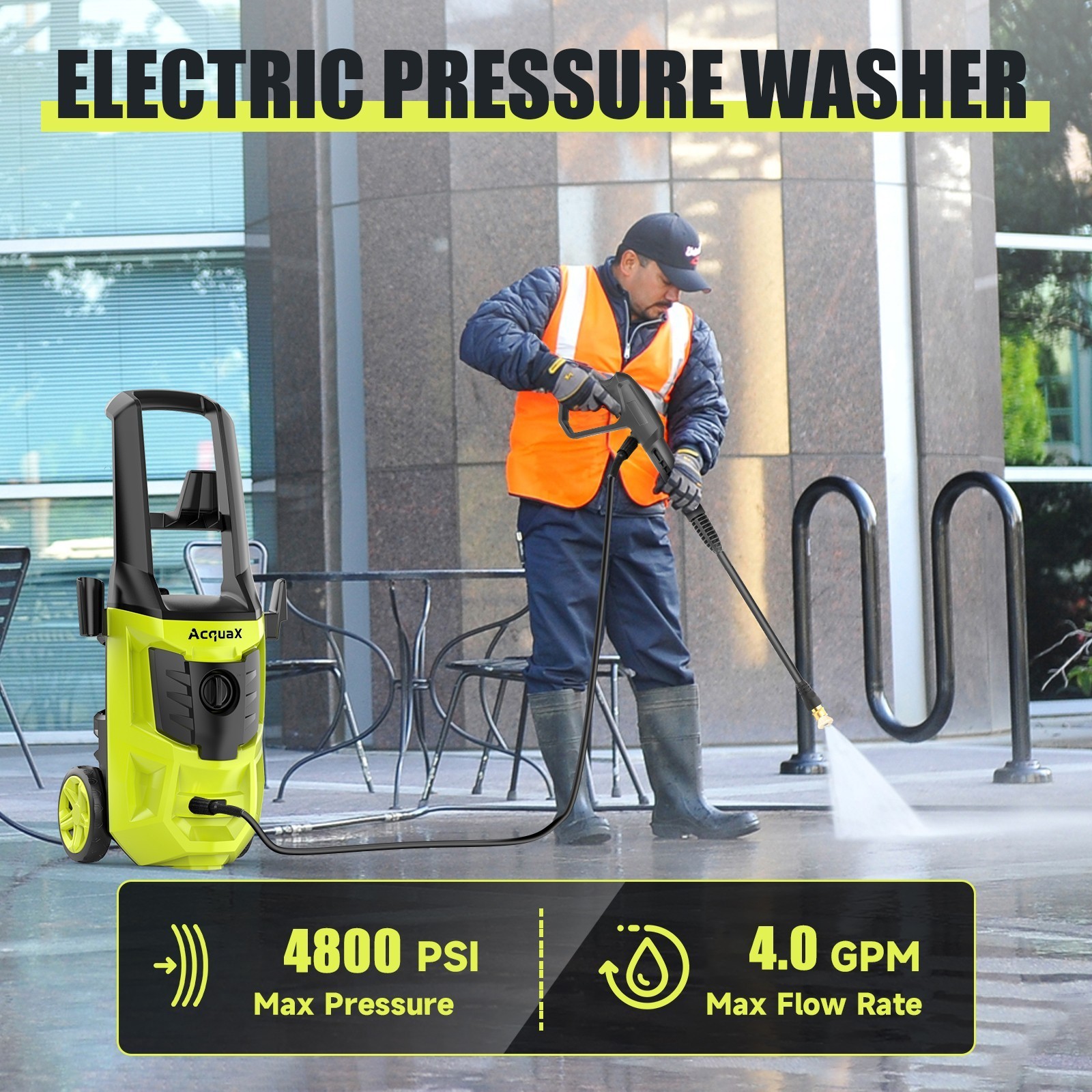 Electric Pressure Washer 4800PSI Max 4.0 GPM Power Washer Cleaning Machine NEW