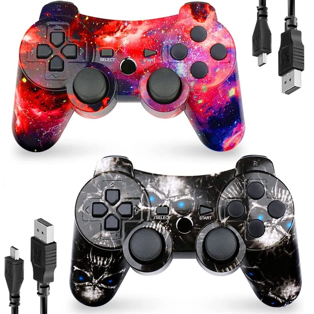 Controlador para PS3, paquete de 2 controladores inalámbricos para Playstation 3